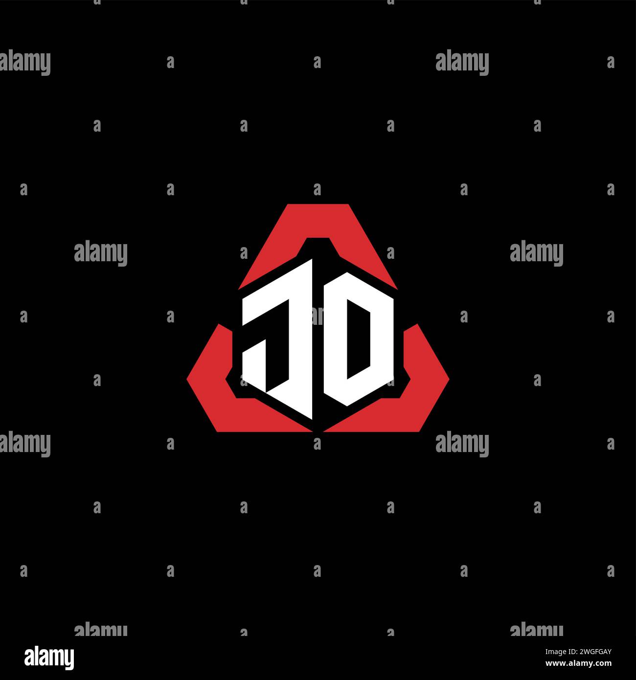 JO Initial Logo modernes und futuristisches Konzept für E-Sport- oder Gaming-Logo Stock Vektor