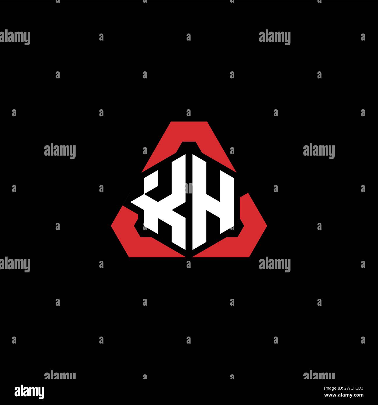 KH Initial Logo modernes und futuristisches Konzept für E-Sport- oder Gaming-Logo Stock Vektor