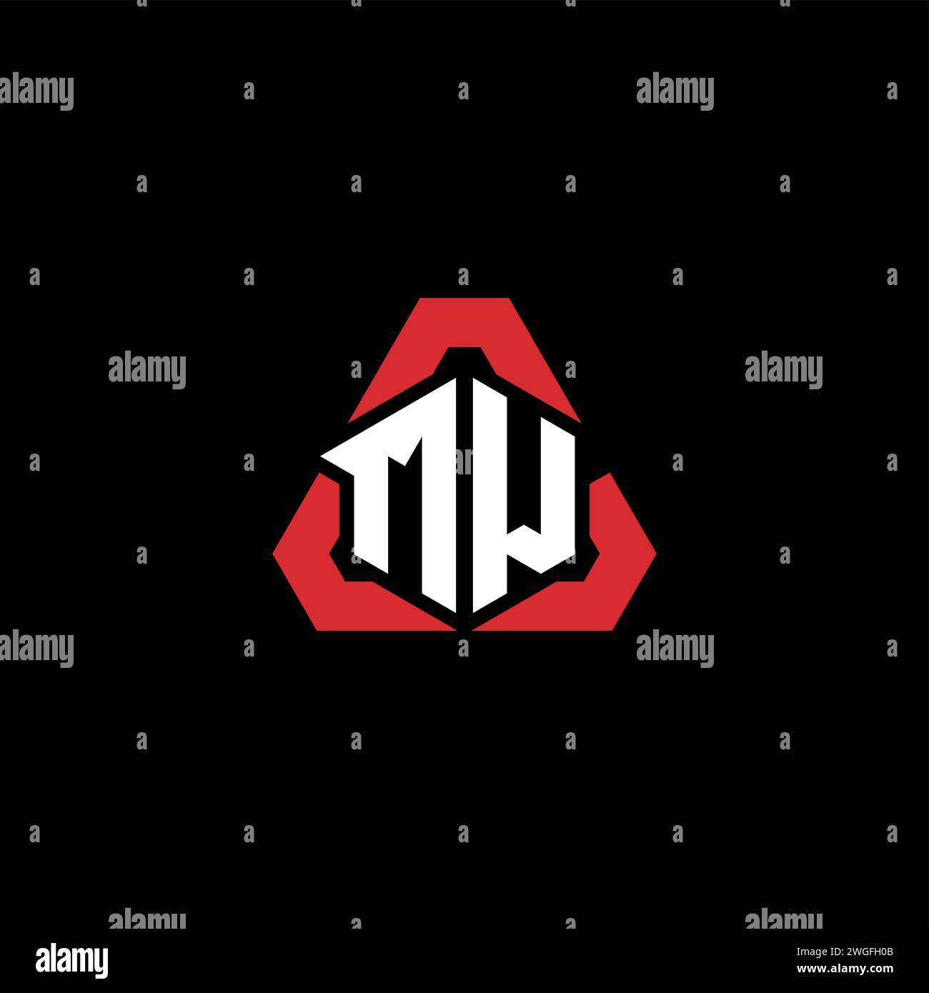 MW Initial Logo modernes und futuristisches Konzept für E-Sport- oder Gaming-Logo Stock Vektor