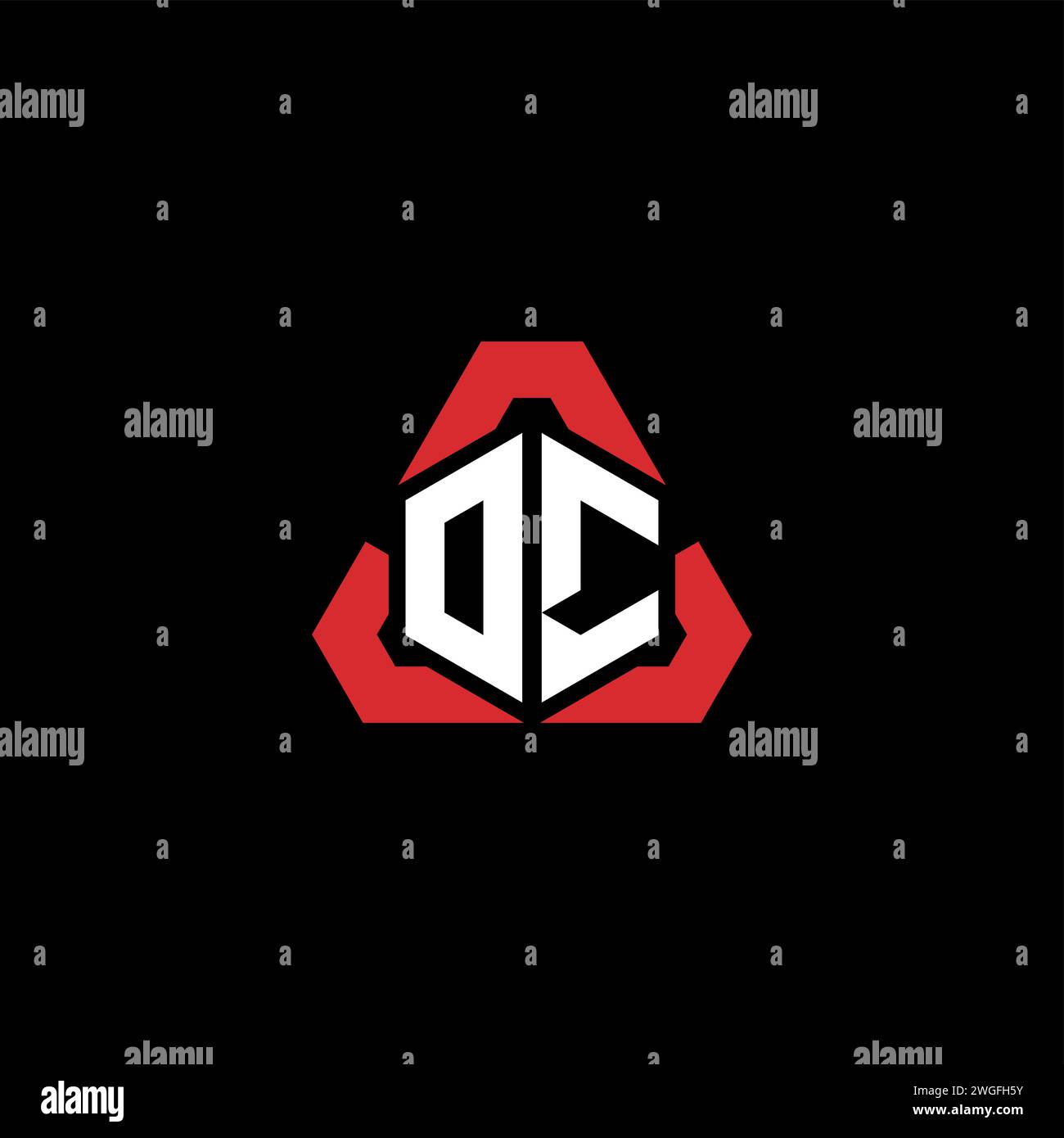 OC Initial Logo modernes und futuristisches Konzept für E-Sport- oder Gaming-Logo Stock Vektor