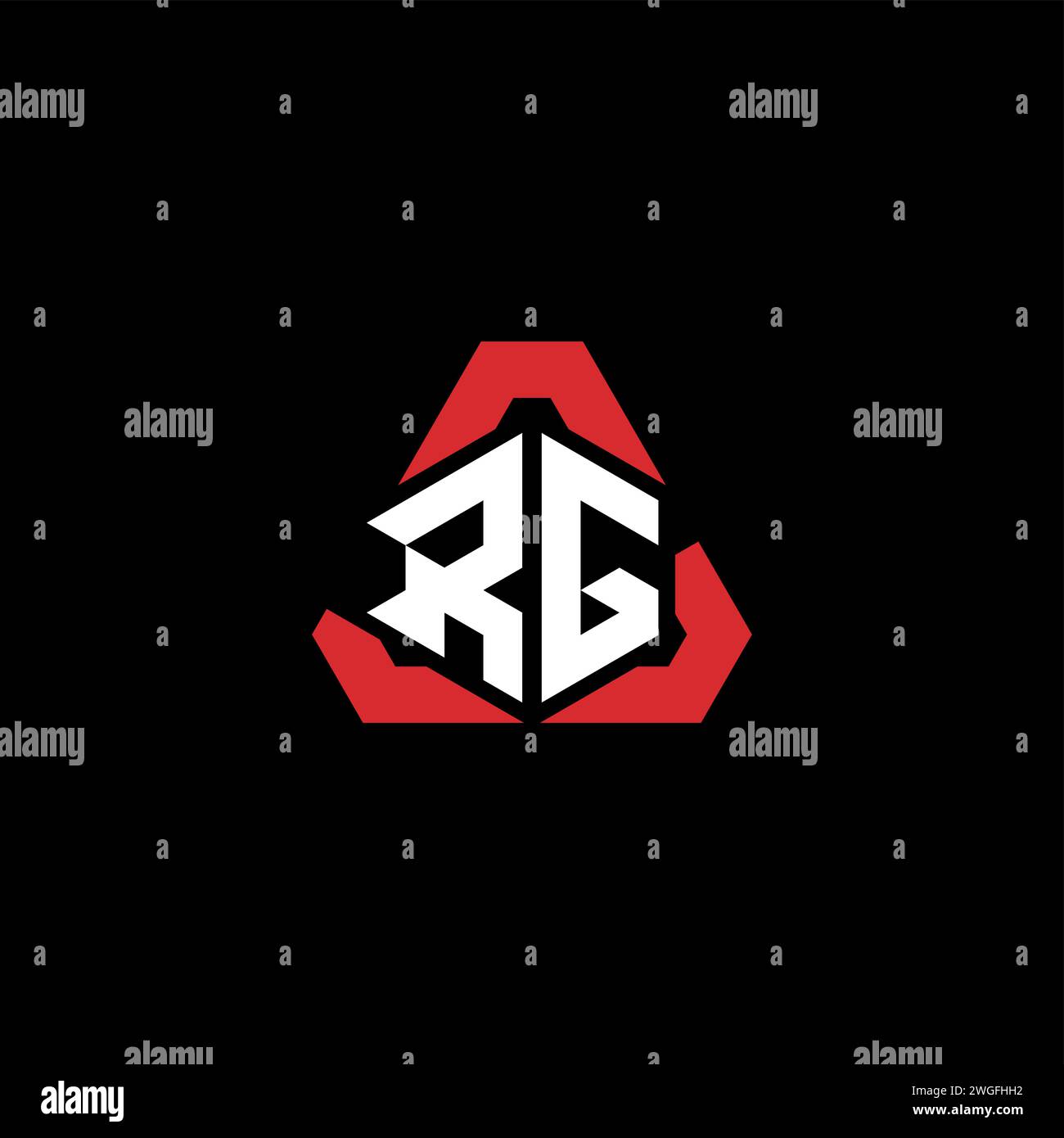 RG Initial Logo modernes und futuristisches Konzept für E-Sport- oder Gaming-Logo Stock Vektor