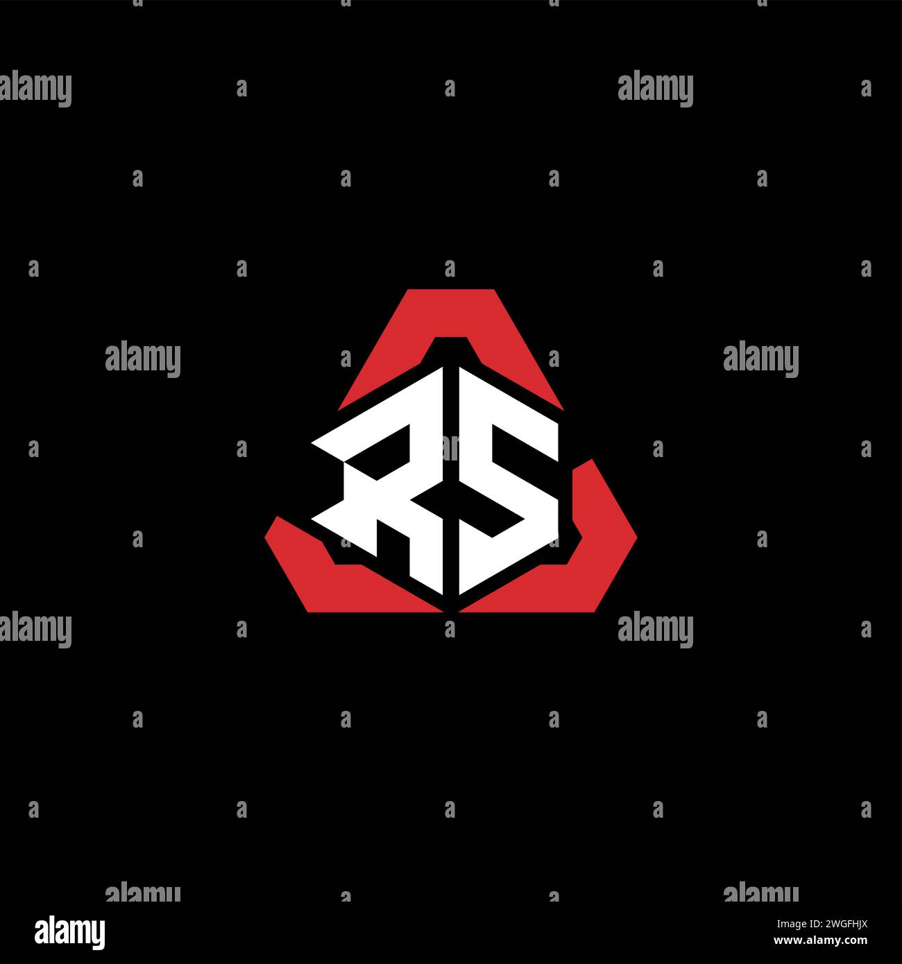 RS Initial Logo modernes und futuristisches Konzept für E-Sport- oder Gaming-Logo Stock Vektor