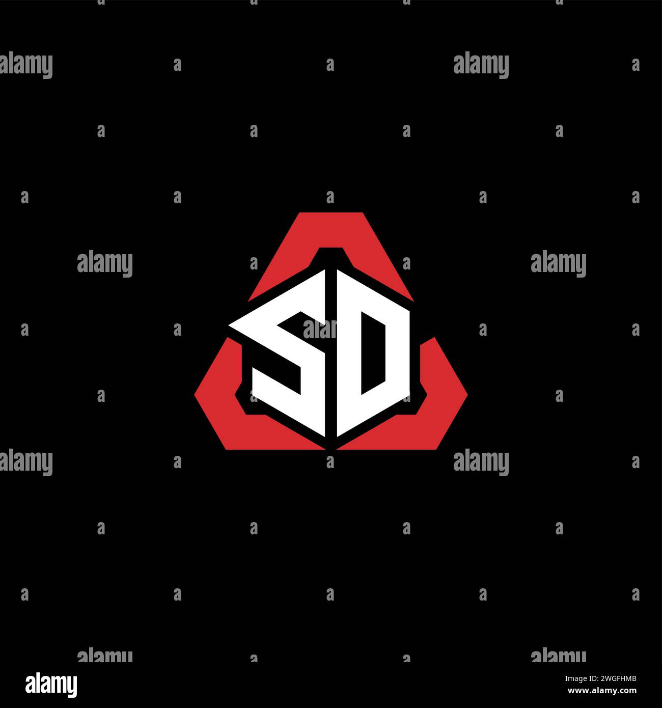 SD Initial Logo modernes und futuristisches Konzept für E-Sport- oder Gaming-Logo Stock Vektor