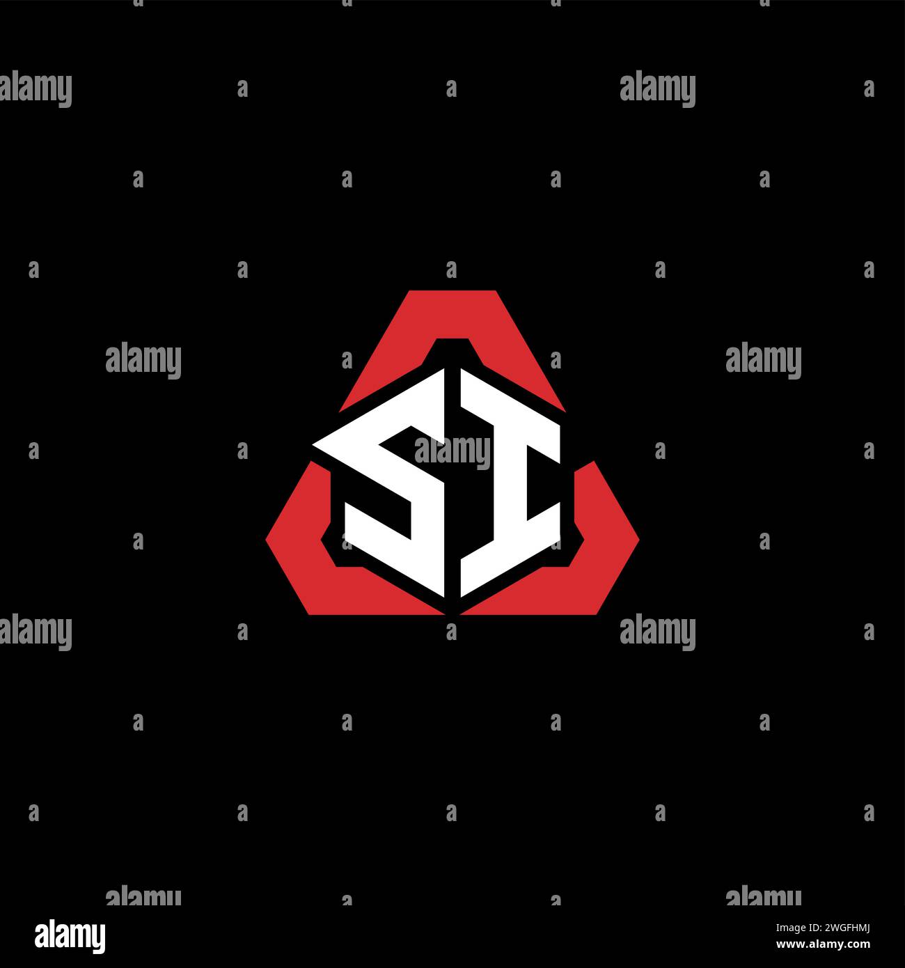 SI Initial Logo modernes und futuristisches Konzept für E-Sport- oder Gaming-Logo Stock Vektor