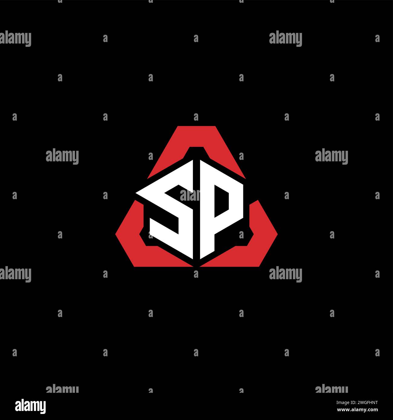 SP Initial Logo modernes und futuristisches Konzept für E-Sport- oder Gaming-Logo Stock Vektor