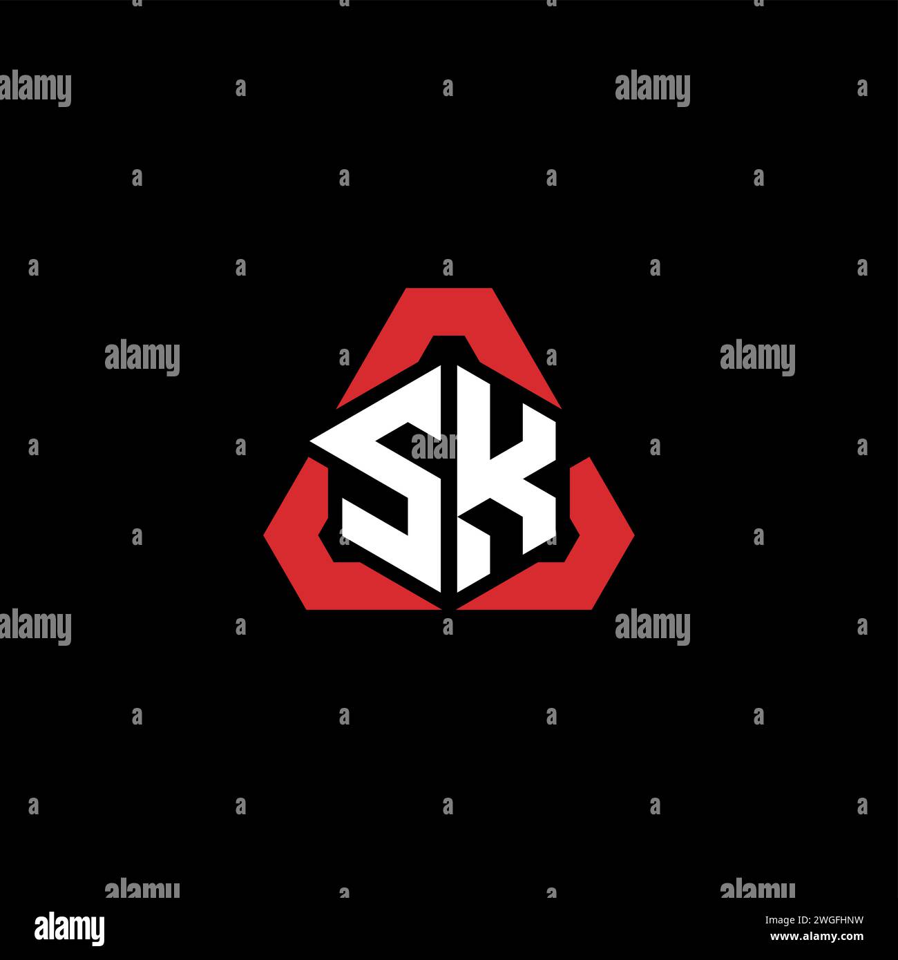 SK Initial Logo modernes und futuristisches Konzept für E-Sport- oder Gaming-Logo Stock Vektor