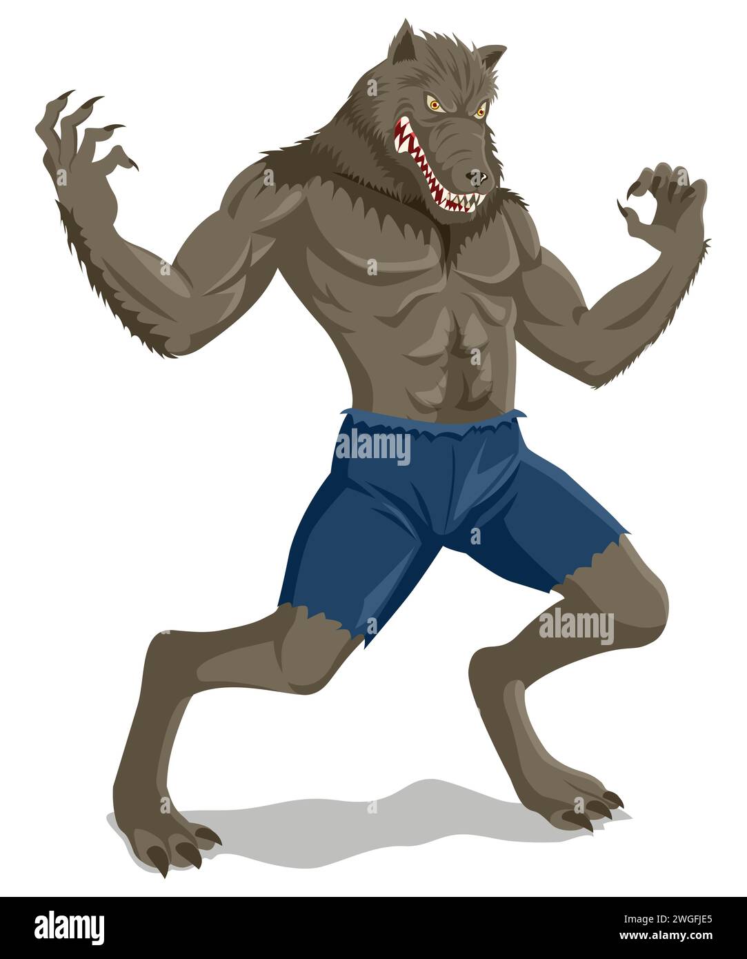 Vektor-Illustration eines Werwolfs, Horror, Mythologie, Halloween-Thema Stock Vektor