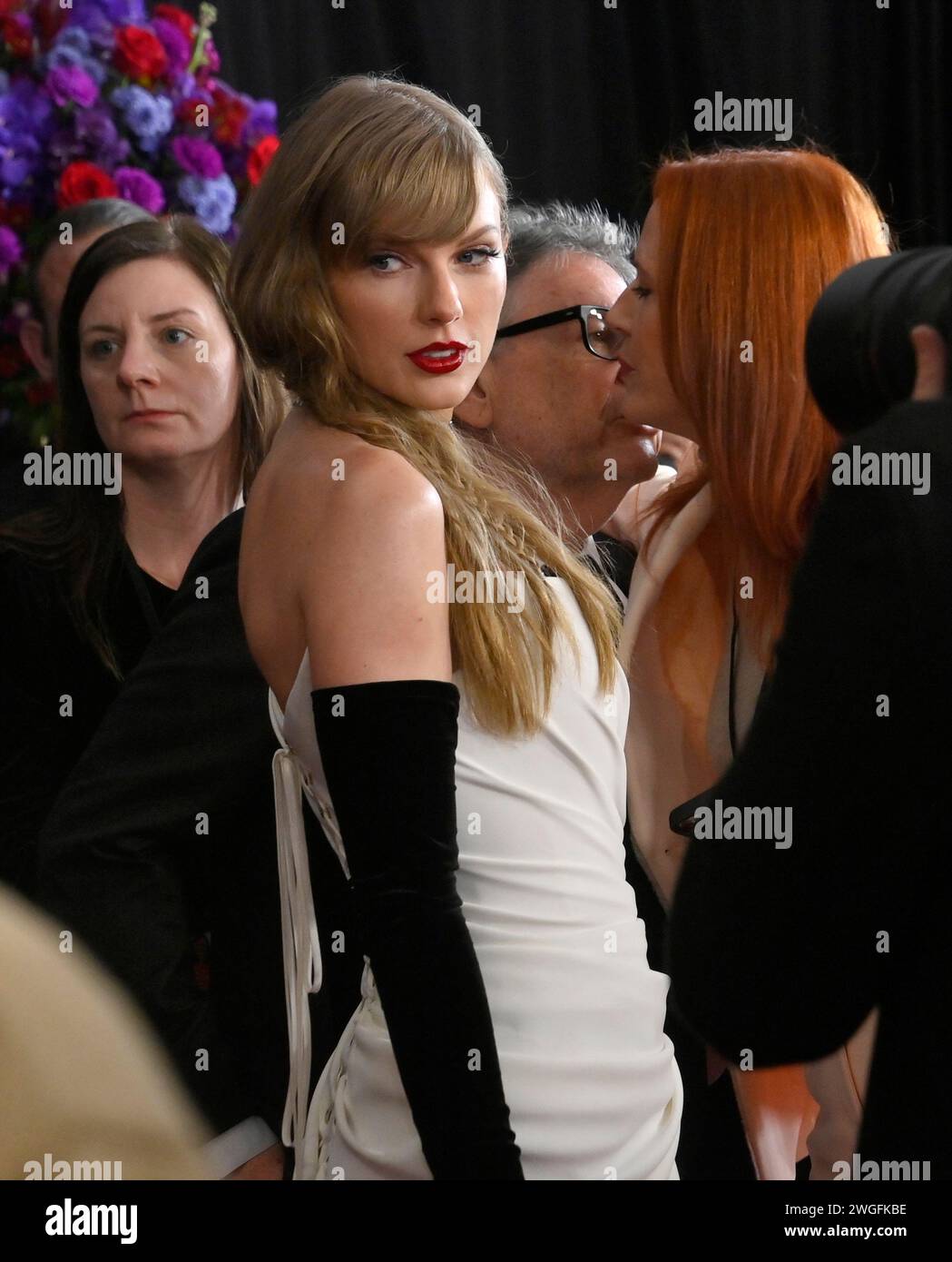 Los Angeles, Usa. Februar 2024. Taylor Swift nimmt an den 66. Grammy Awards in der Crypto.com Arena in Los Angeles am Sonntag, 4. Februar 2024 Teil. Foto: Jim Ruymen/UPI Credit: UPI/Alamy Live News Stockfoto