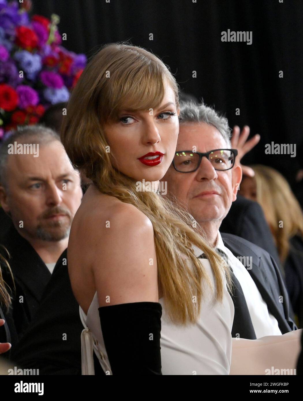 Los Angeles, Usa. Februar 2024. Taylor Swift nimmt an den 66. Grammy Awards in der Crypto.com Arena in Los Angeles am Sonntag, 4. Februar 2024 Teil. Foto: Jim Ruymen/UPI Credit: UPI/Alamy Live News Stockfoto