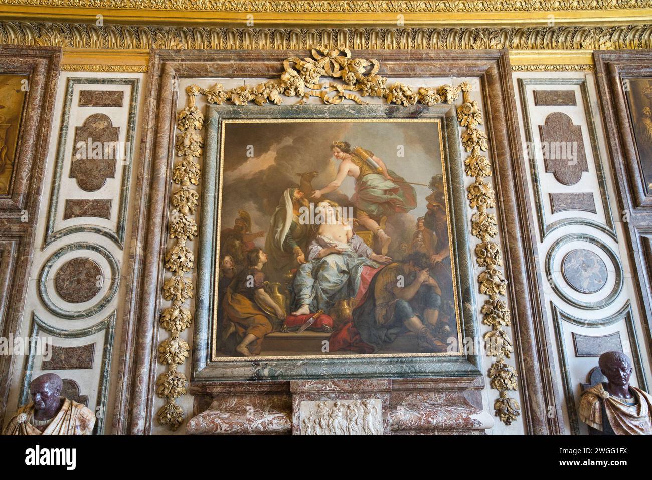 Schloss Versailles, Versailles, Frankreich, 08.18.2023 Salon de Diane, Le Opferfice d'Iphigénie von Charles de La Fosse (1680) Stockfoto