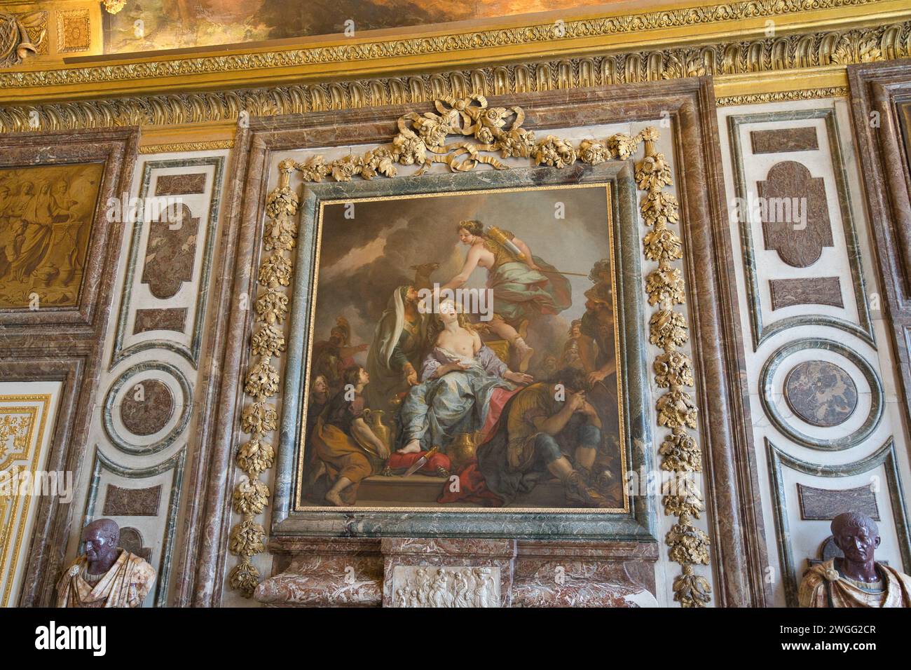 Schloss Versailles, Versailles, Frankreich, 08.18.2023 Salon de Diane, Le Opferfice d'Iphigénie von Charles de La Fosse (1680) Stockfoto