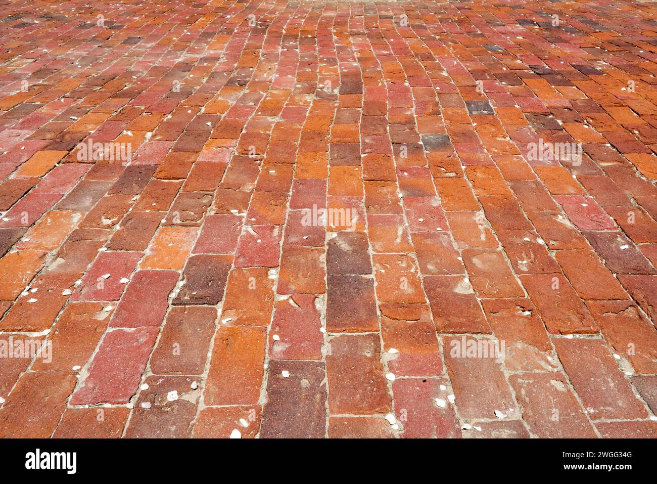 Großaufnahme der Brick Texture aus dem 18. Jahrhundert in Fort Sumter, SC, USA Stockfoto