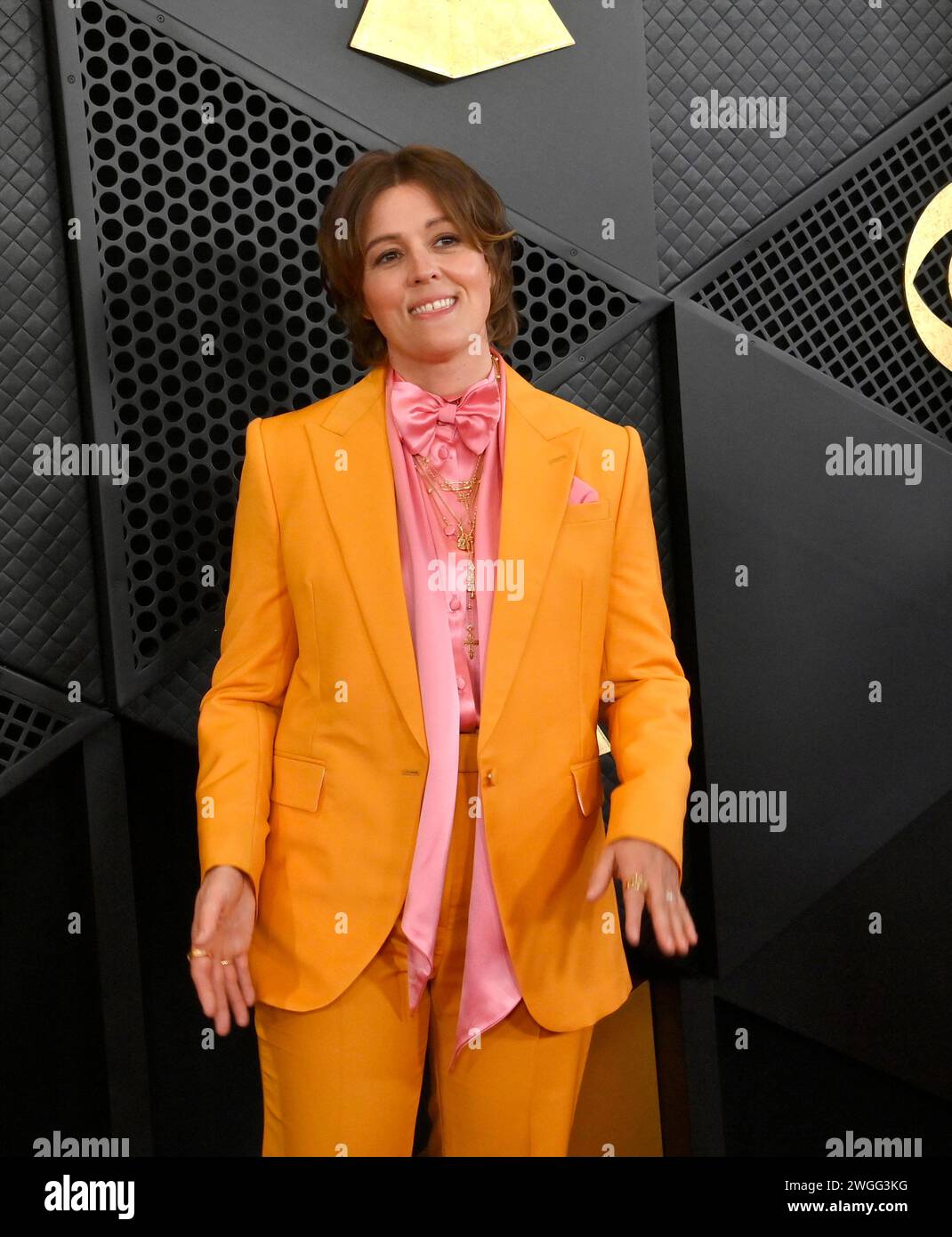 Los Angeles, Usa. Februar 2024. Brandi Carlile nimmt am 4. Februar 2024 an den 66. Grammy Awards in der Crypto.com Arena in Los Angeles Teil. Foto: Jim Ruymen/UPI Credit: UPI/Alamy Live News Stockfoto