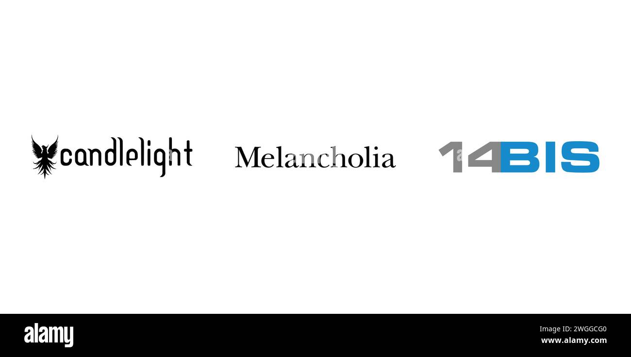 Candlelight Records, Melancholia, 14 Bis. Vektorillustration, redaktionelles Logo. Stock Vektor
