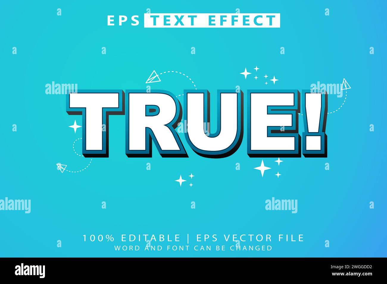 Vektorbearbeitbarer moderner Typografie-Schriftstil mit einem echten Fettdruck-Texteffekt Stock Vektor