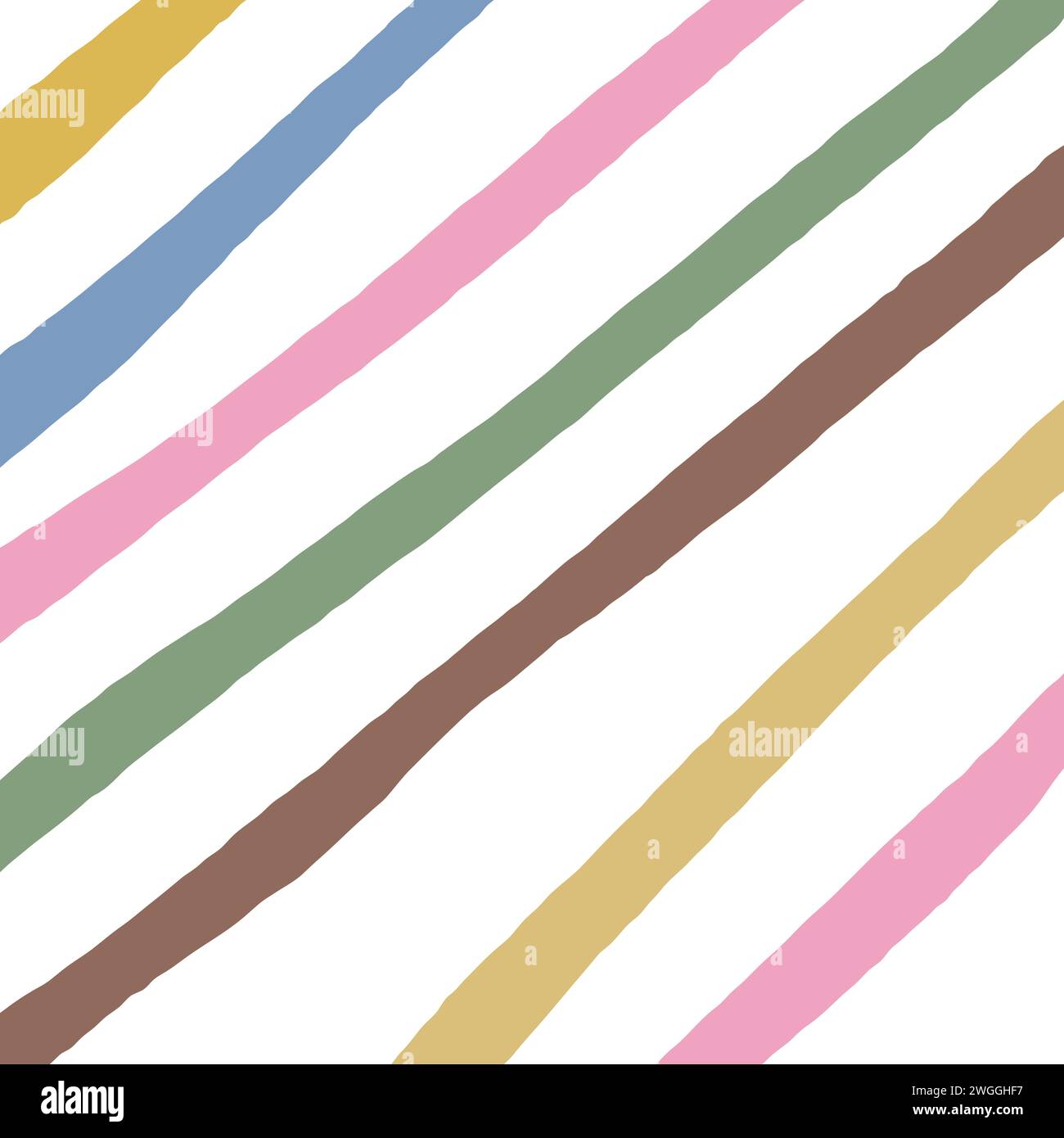 Retro-stumpfsinnige schmutzige Farben diagonale Streifen Vektormuster. Hand gezeichneter geometrischer abstrakter, gestreifter Hintergrund Stock Vektor