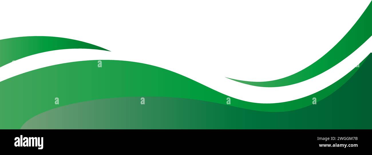 Moderner grüner Banner Hintergrund. Hintergrundvorlage mit grafischem Bannermuster und dynamischen Wellenformen. Stock Vektor