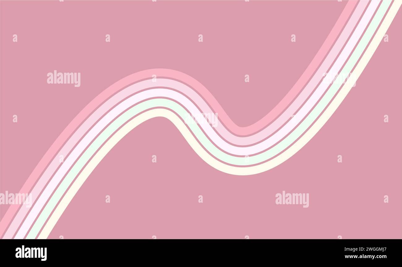 Abstrakter Hintergrund der rosa Farbtöne im Wavvy Line-Design. Gebrauchsfertiges Vektormuster für Gewebe, Textilien. Stock Vektor
