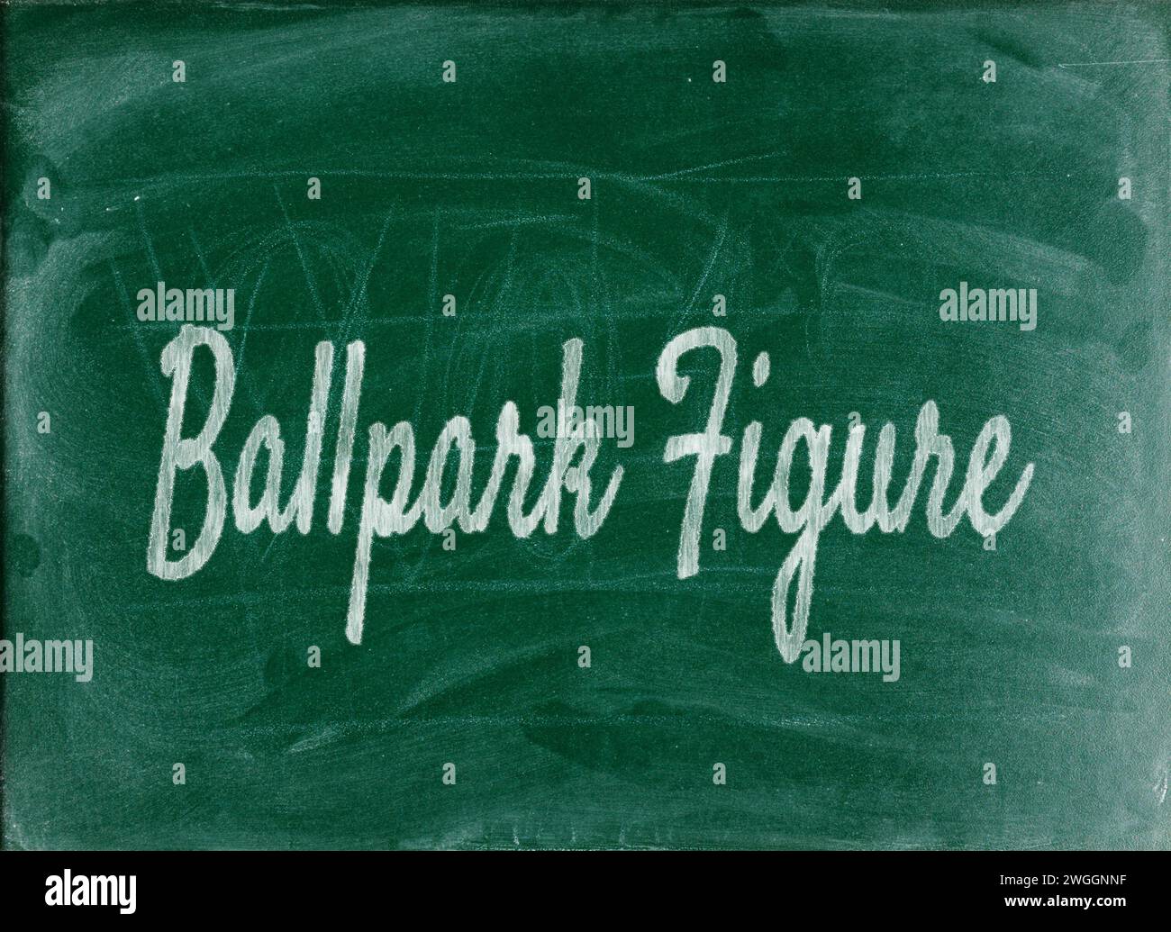 Ballpark-Wert – bezieht sich auf einen ungefähren oder geschätzten Wert oder die Kosten. Schlüsselwörter: Schätzung, Approximation, Wert. Stockfoto