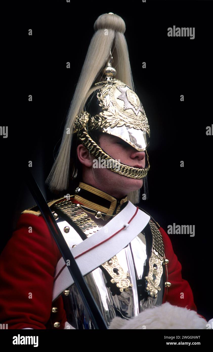 Großbritannien, London, ein berittener Soldat der Haushaltskavallerie. Stockfoto