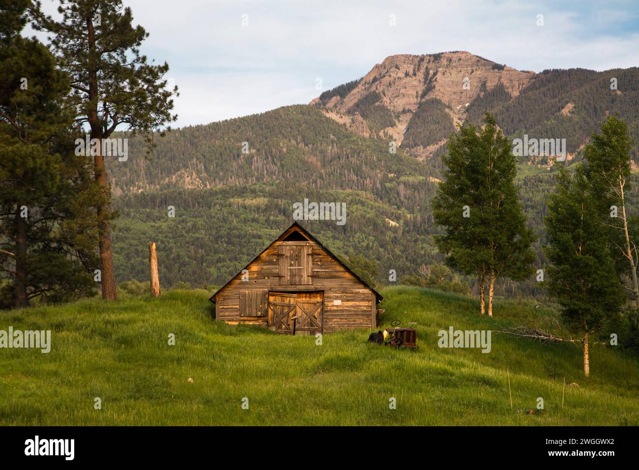 Landschaft der Ranch, San Juan Mountains, Pagosa Springs, Colorado, USA Stockfoto