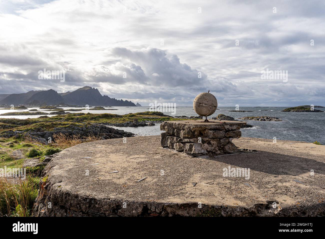 Ein Denkmal in der Gemeinde Andenes in Andoya, Norwegen Stockfoto