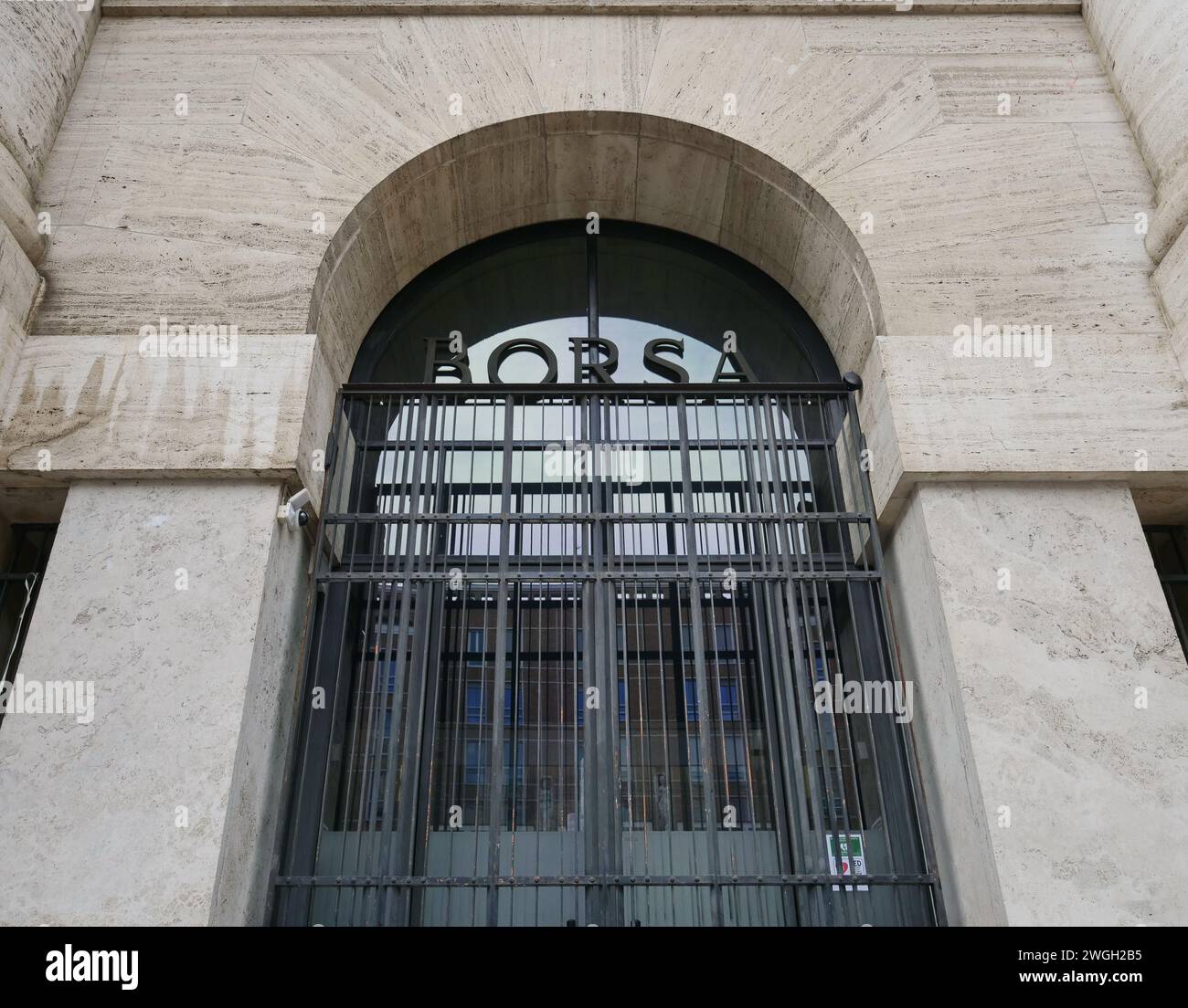 24:00 Uhr Palast, Sitz der Italienischen Börse in Mailand, Italien Stockfoto