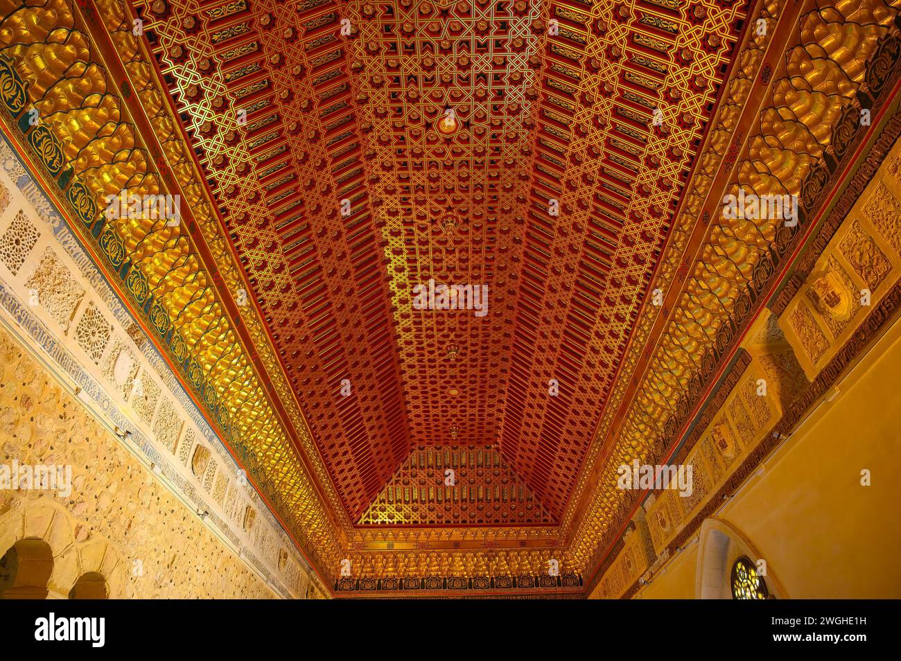 Deckenarchitektur in Alcazar de Segovia, Spanien Stockfoto