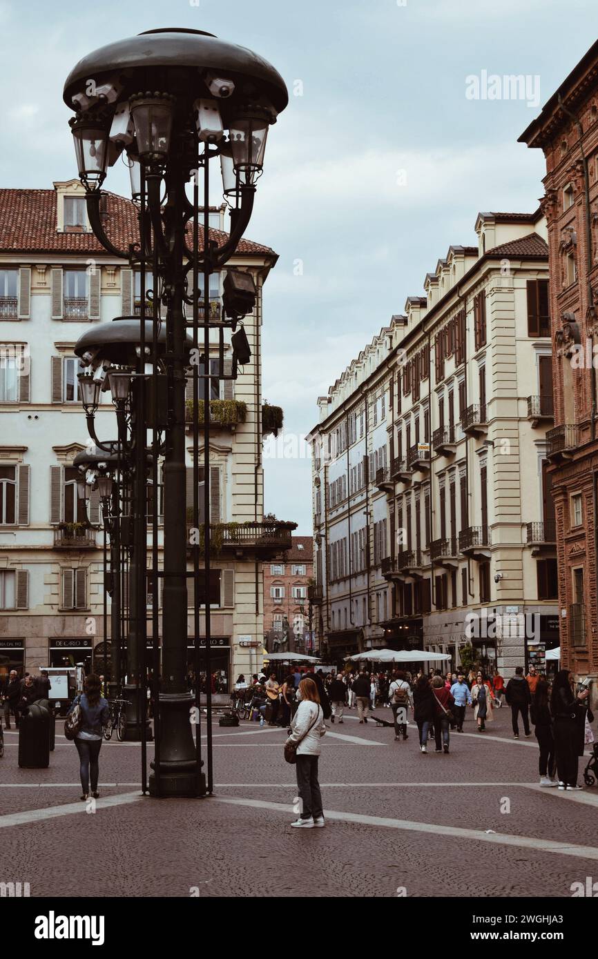 Platz im Zentrum von turin in italien. Am 8. Mai 2022 Stockfoto