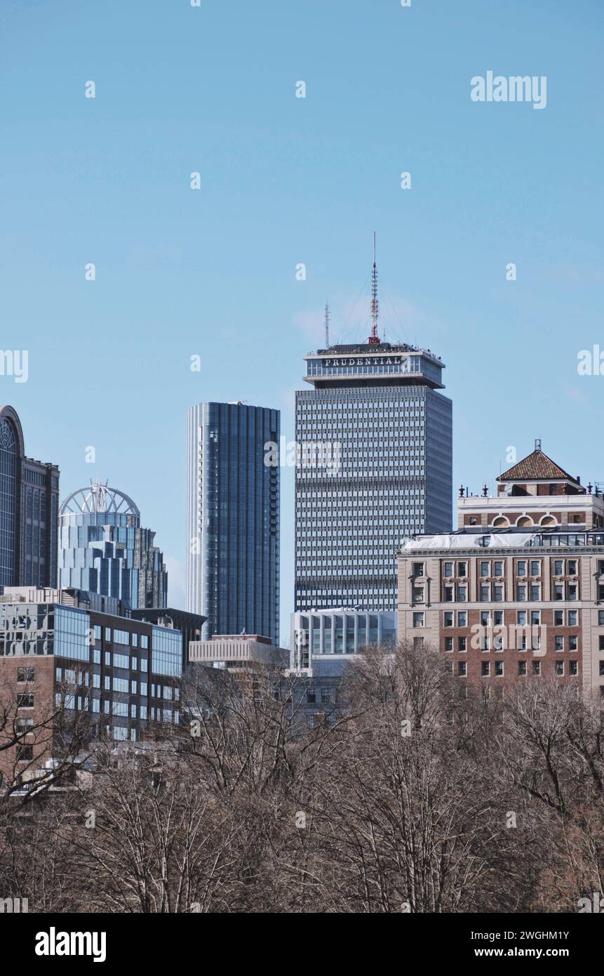 Wolkenkratzer im Zentrum von Boston, in den Vereinigten Staaten, am 14. Februar 2020 Stockfoto