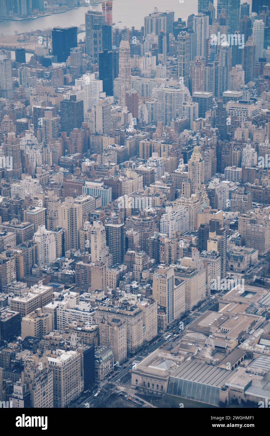 Luftaufnahme der Skyline von Manhattan in New York City in den USA am 20. Februar 2020 Stockfoto