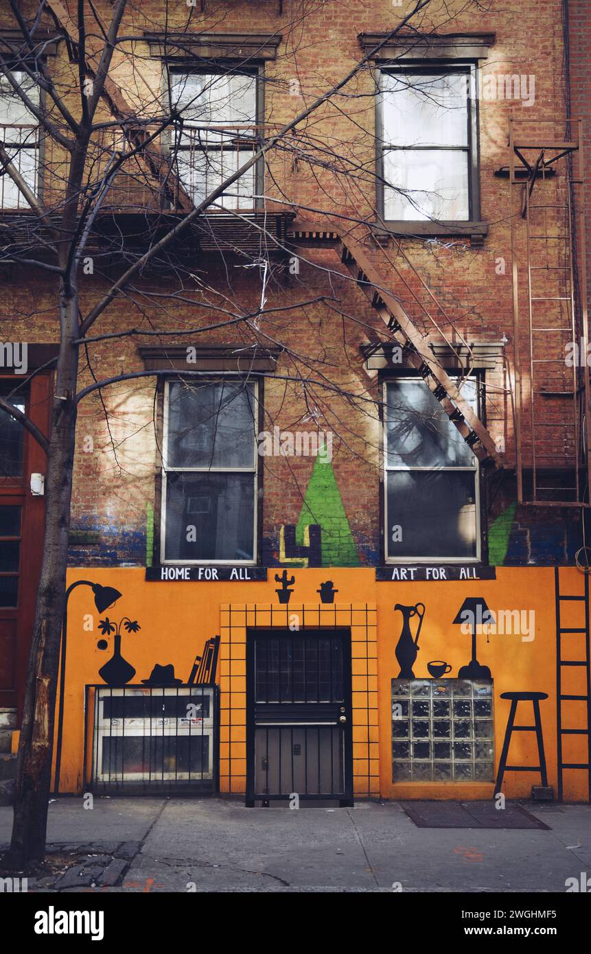 Malerische Fassade in Manhattan in New York City, USA am 18. Februar 2020 Stockfoto