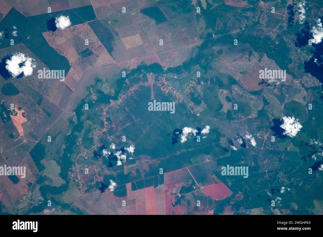 In Paraguay gibt es landwirtschaftliche Felder und Flächen Stockfoto