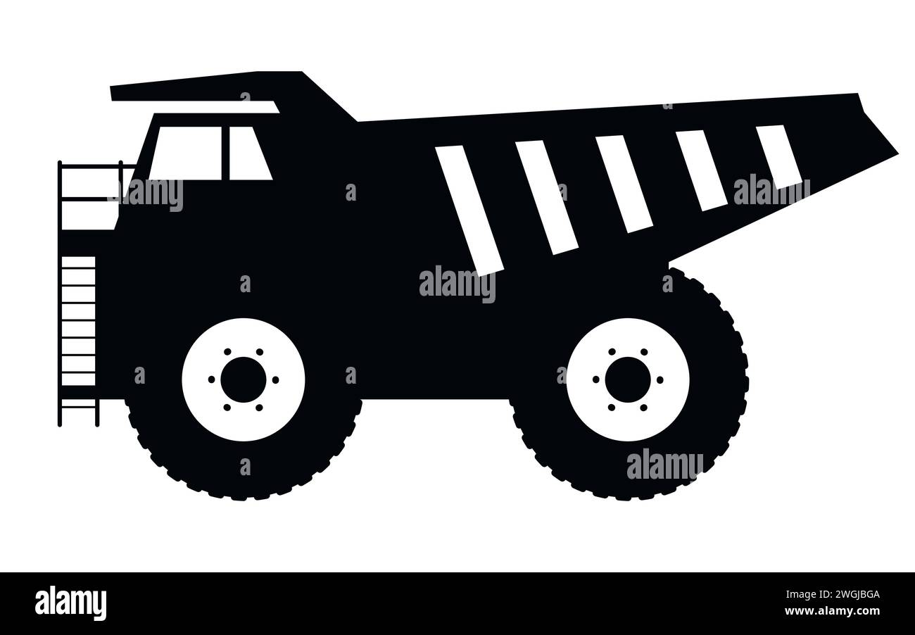 Symbol „Muldenkipper“. Seite des großen Transportwagens. Vektorabbildung. Eps 10. Stock Vektor