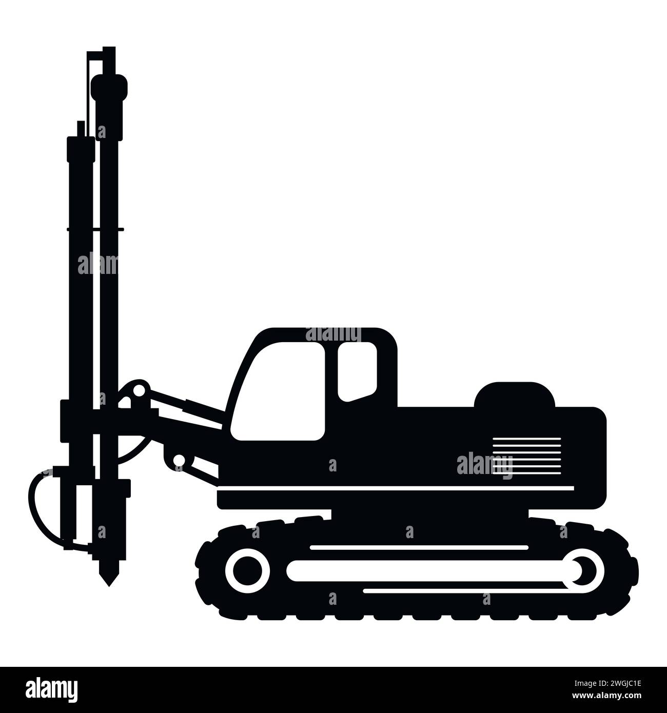 Pile Driver-Symbol. Schwere Maschinen. Vektorabbildung. Eps 10. Stock Vektor