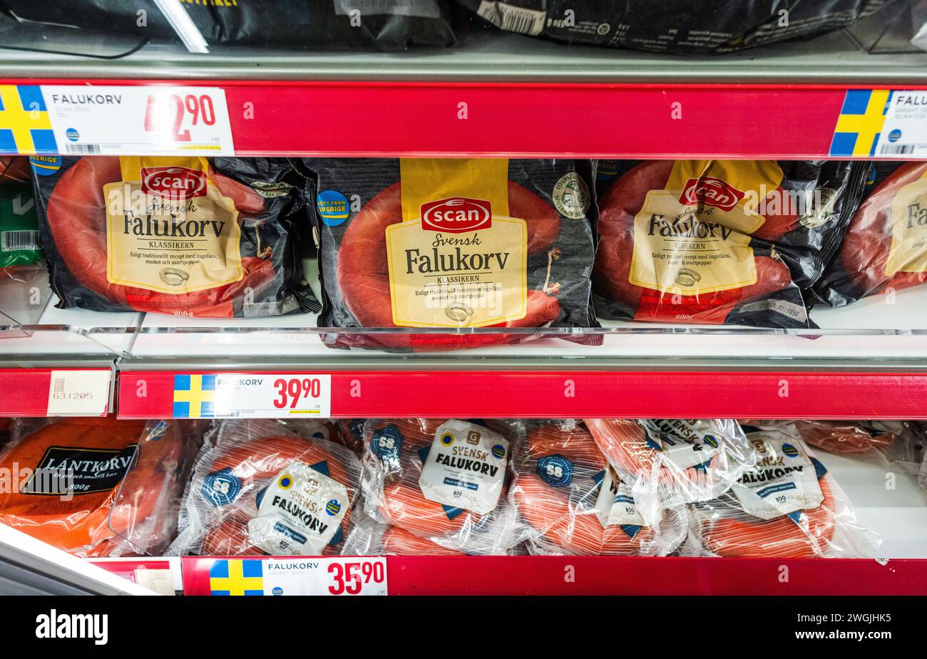 Nach der jüngsten Prognose von Matpriskollen sind die schwedischen Lebensmittelpreise nun wieder gestiegen. Foto vom Willys Lebensmittelladen am Montagnachmittag. Stockfoto