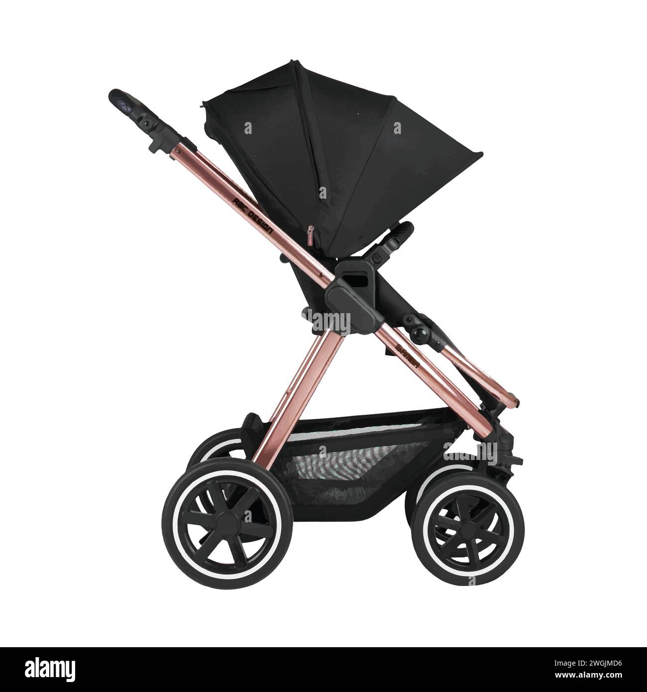 Babywagen schwarz modernes einfaches Design Vektor Stock Vektor