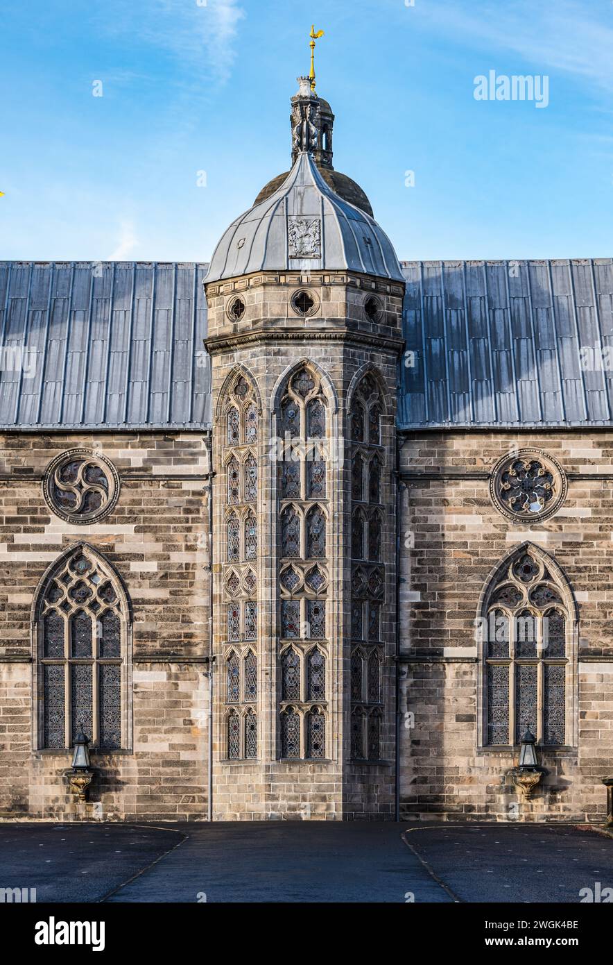 Renaissance-Architektur der George Heriots School, Edinburgh, Schottland, Großbritannien Stockfoto