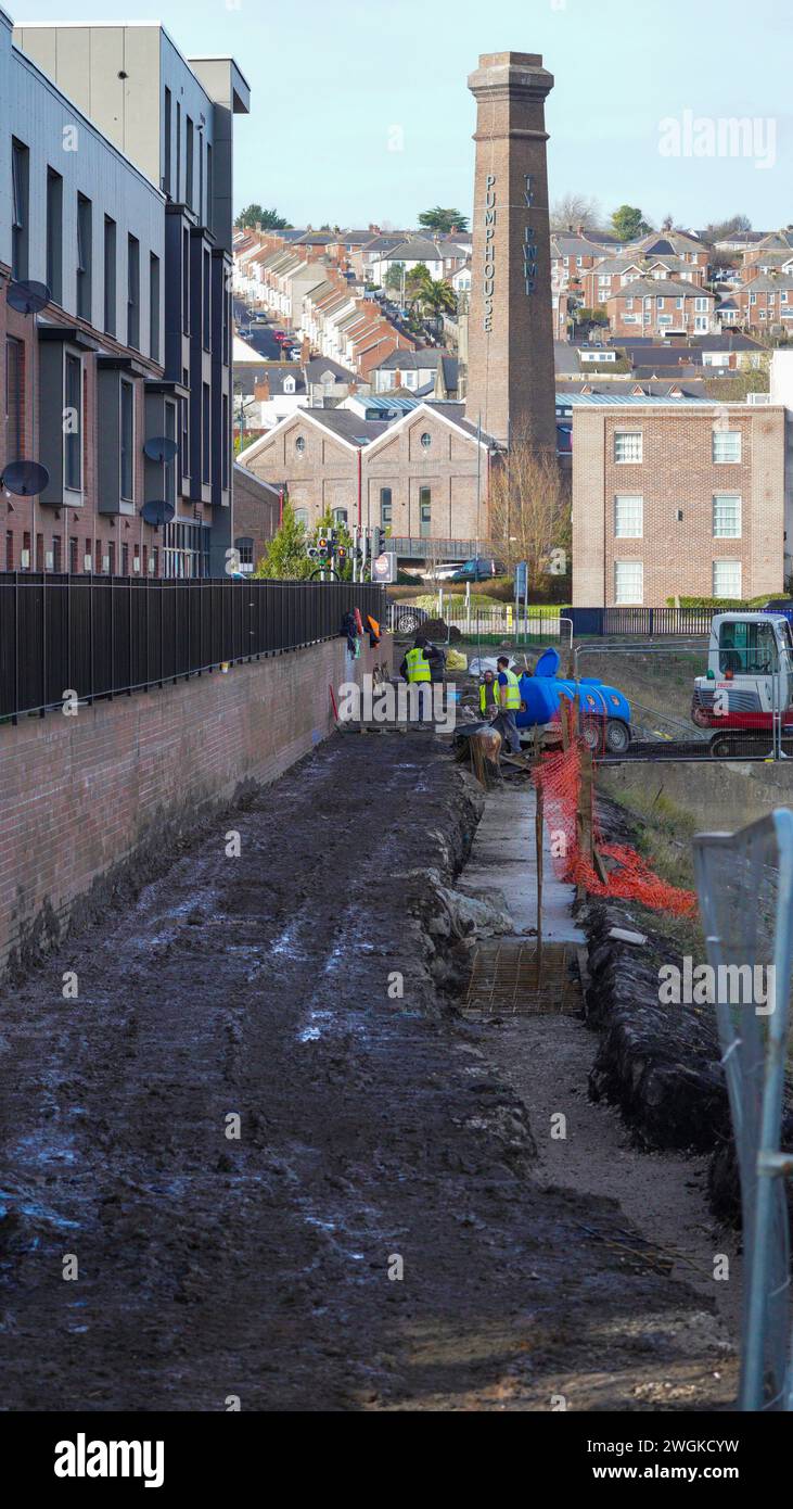 Barry, Vale of Glamorgan, Wales 1. Februar 2024: Die Arbeiten an dem 350 Millionen Pfund teuren Projekt zur Sanierung des Dockland werden fortgesetzt Stockfoto