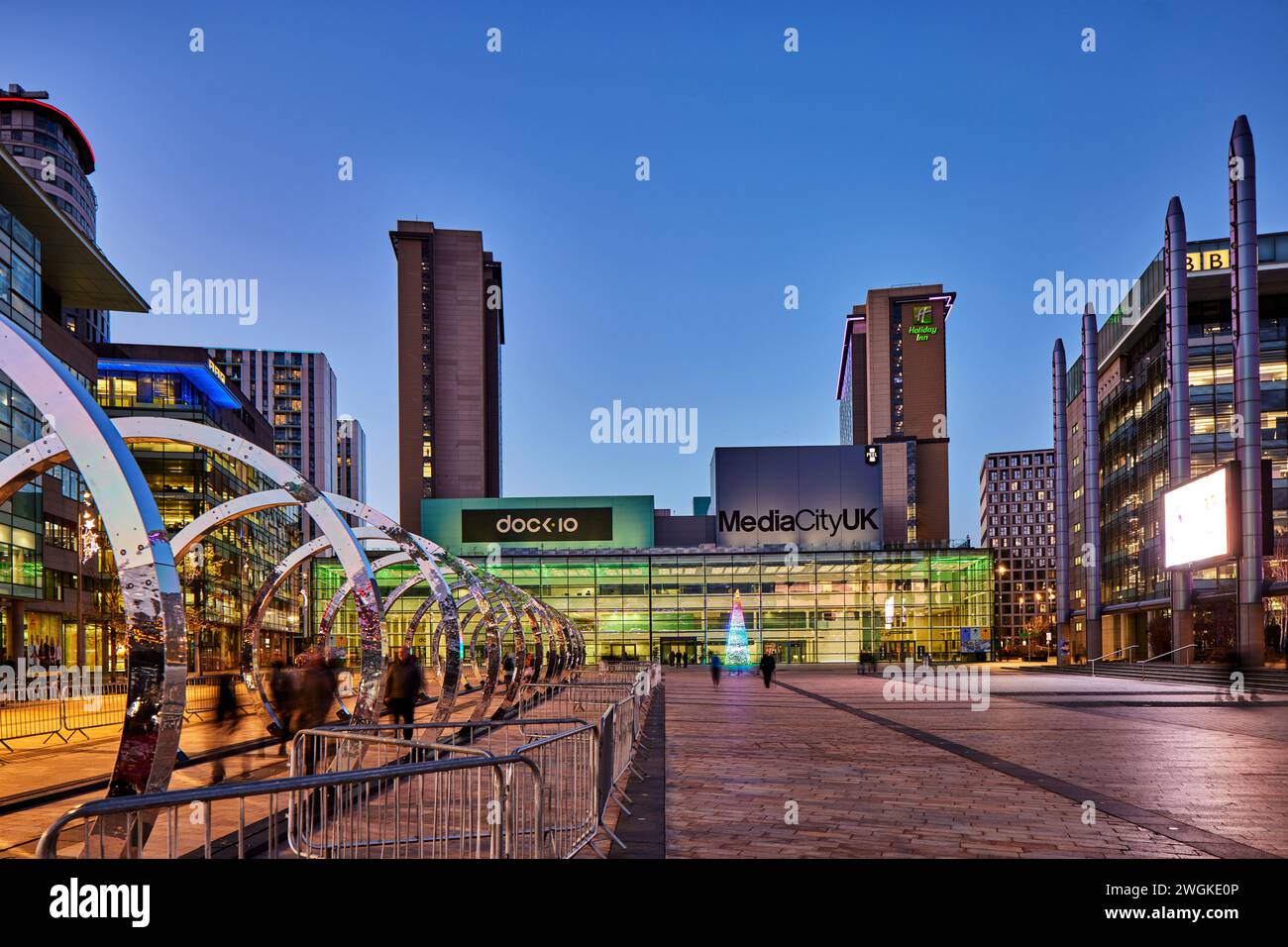 MediaCityUK Waterfront Development von Salford Quays in GTR Manchester mit Dock10 tv-Studios. Stockfoto