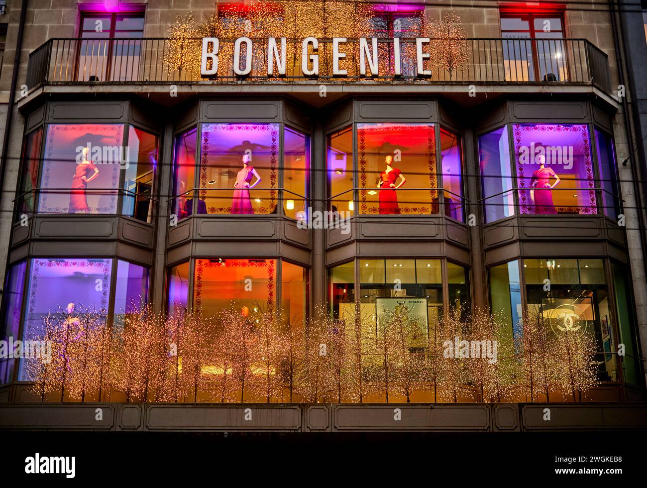 Genf Stadt in der Schweiz Rue de Rive Bongenie Grieder Luxus-Bekleidungsgeschäft Stockfoto