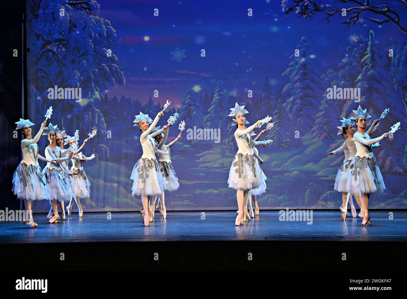 London, Großbritannien. Februar 2024. Die Besetzungen treten für The Nussknacker auf - die Tänze des Varna International Ballet, die derzeit im New Wimbledon Theatre in London auf Tour sind. Quelle: Siehe Li/Picture Capital/Alamy Live News Stockfoto