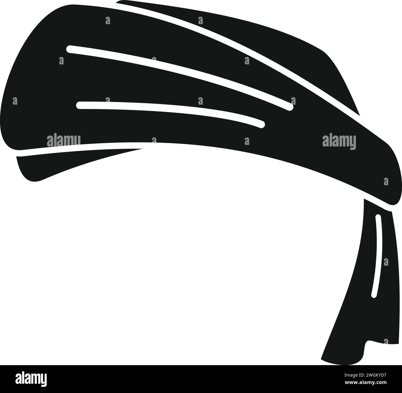 Asiatisches Turban-Symbol einfacher Vektor. Kultur Ostbedeckung. Kopfbedeckung mit Schal Stock Vektor