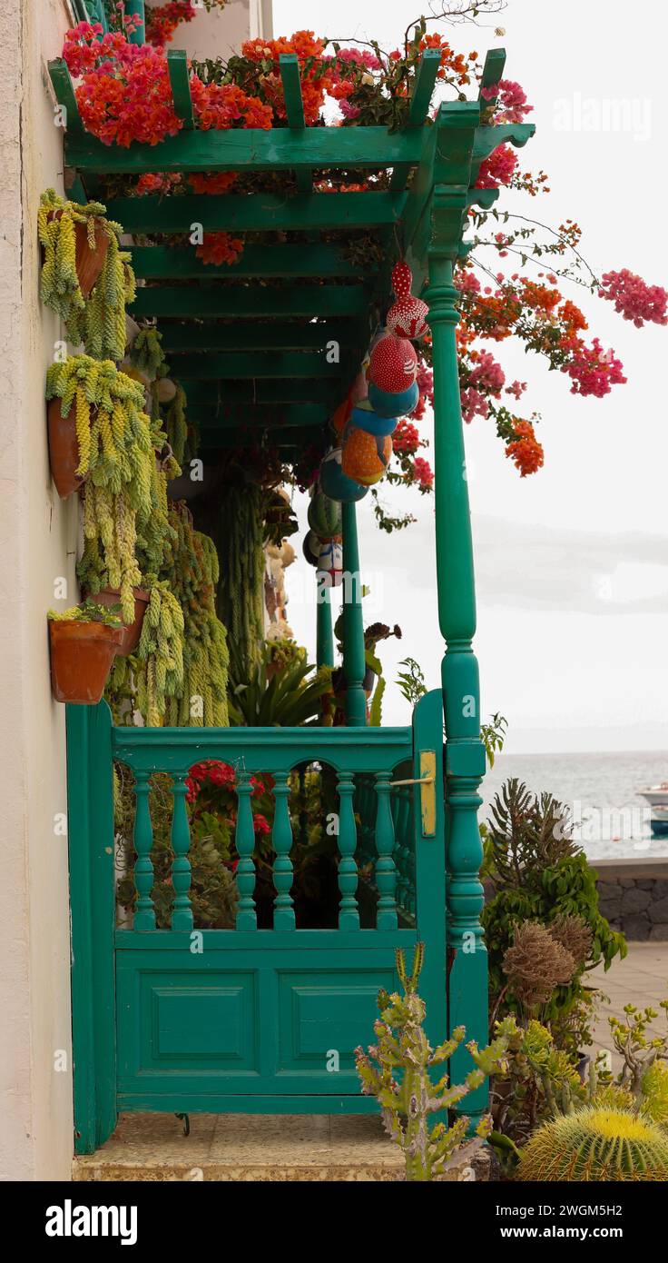 Casa Carmelina, typisches Haus in Punta Mujeres, Haria, Lanzarote Stockfoto