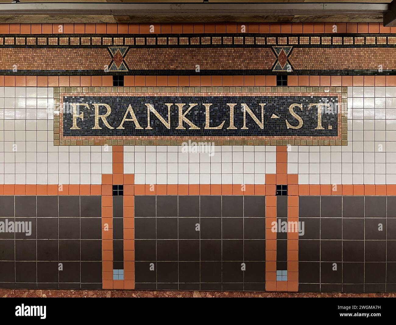 New York - 8. Juni 2022: U-Bahn-Station Franklin Street im Stadtteil Tribeca in Manhattan. Stockfoto
