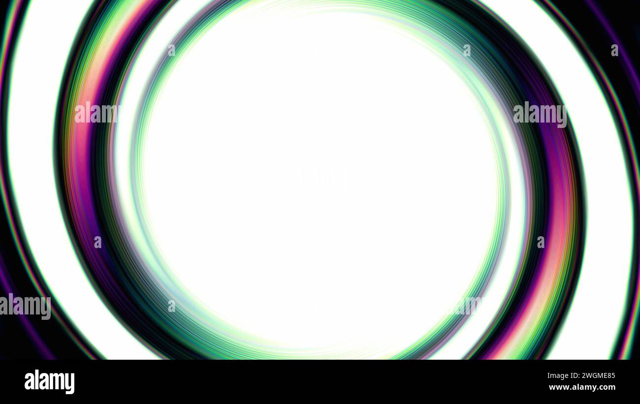 Abstrakter Leuchttrichter aus Neonspirale im Hintergrund Stockfoto
