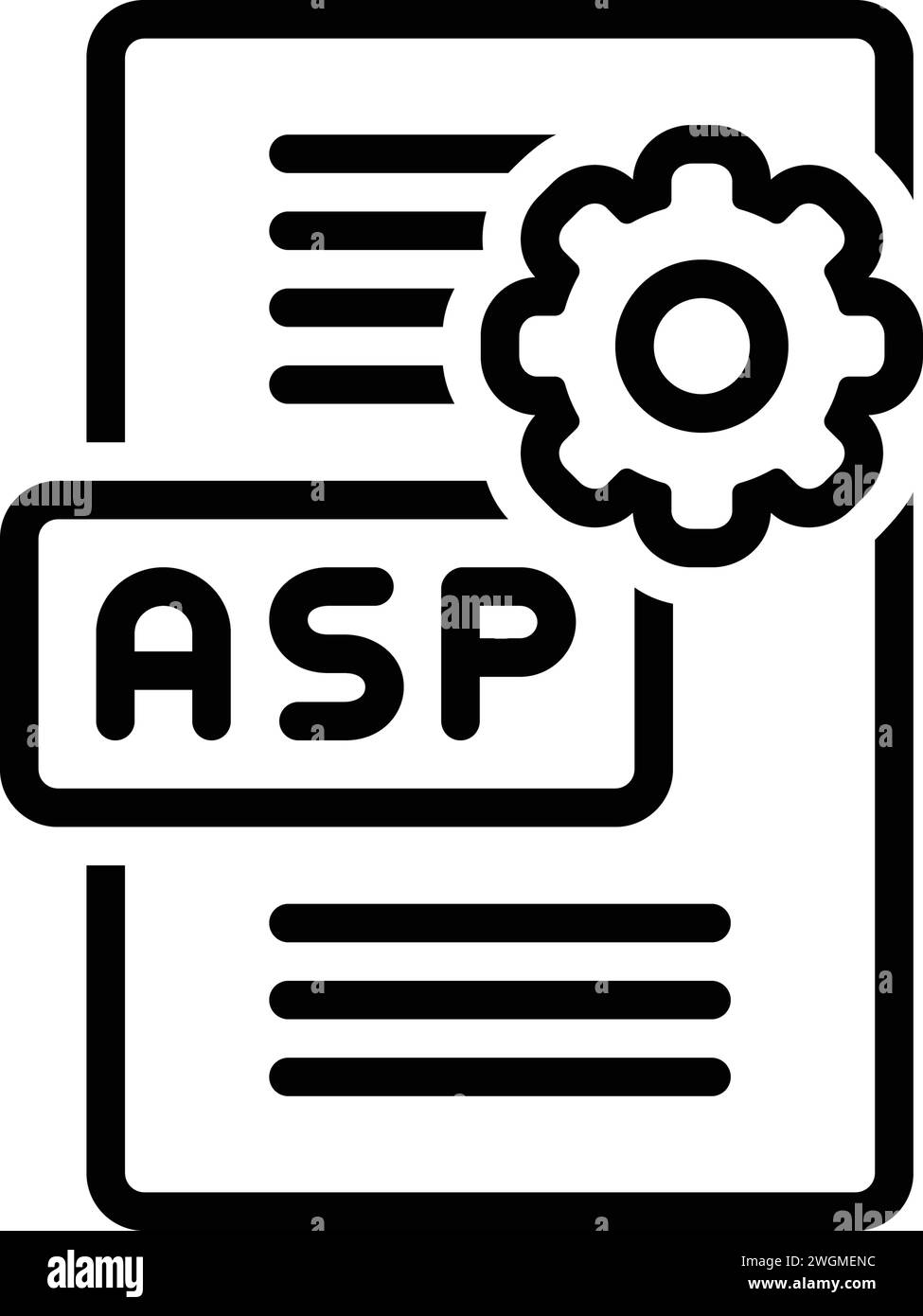 Symbol für ASP, Datei Stock Vektor