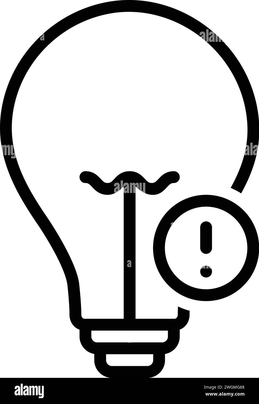 Symbol für Warnungen, Glühlampe Stock Vektor