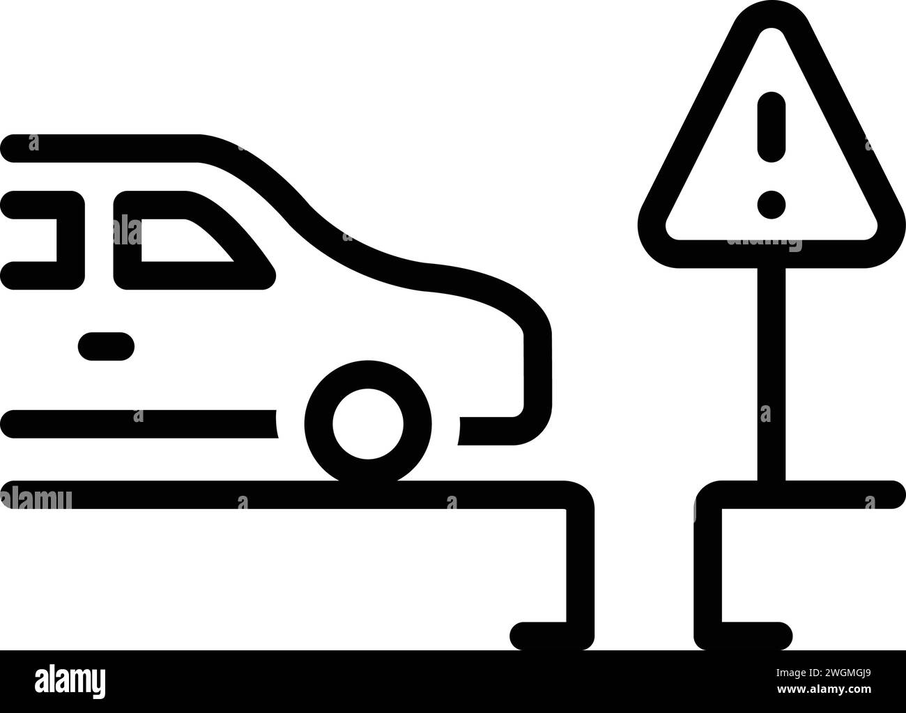 Symbol für Warnungen, Auto Stock Vektor