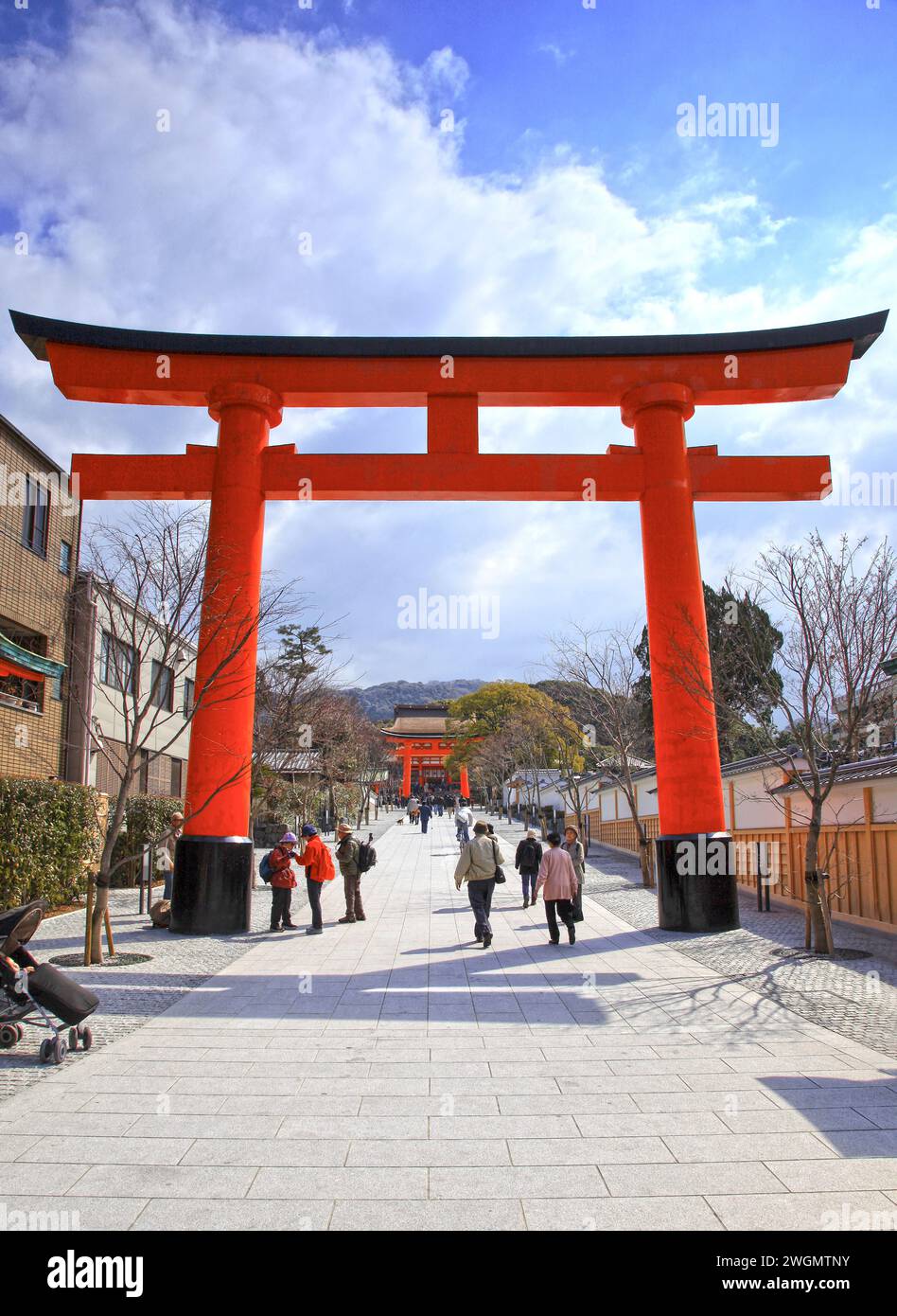 Der Fushimi Inari Taisha oder der Fushimi Inari Schrein in Kyoto, Japan. Stockfoto